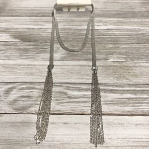 Dangling Chain Necklace and Earrings Set
